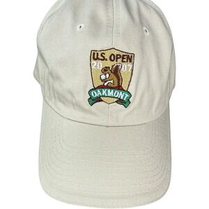 USGA 2007 US Open Oakmont Member Hat Tan Adjustable Golf Cap Squirrel Logo